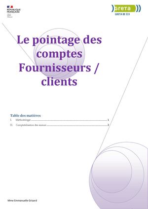Le pointage des comptes