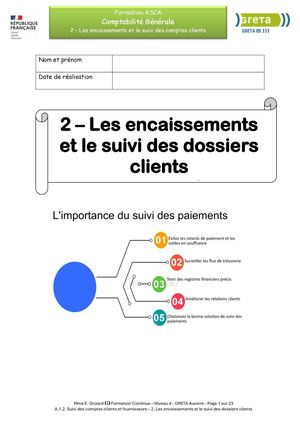 Encaissements clients
