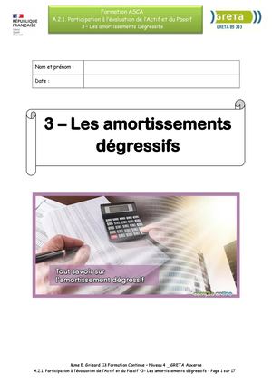 Amortissements dégressifs