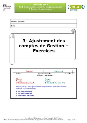 Ajustement des Comptes