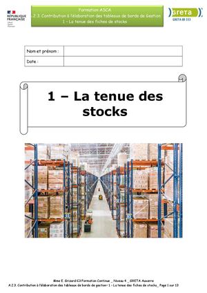 Les stocks
