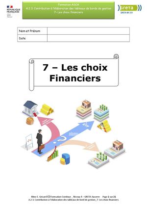 Les choix financiers