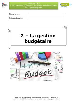 Les budgets