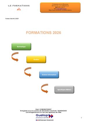 Catalogue Le Formations 2026