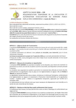 Arrêté 2026 128 Etpm Route Du Fileur