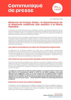 Communiqué De Presse Plan Cheval