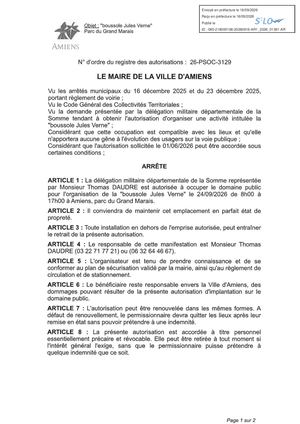 AR1 2026 01381 Délégation Militaire Départementale Boussole Jules Verne Tampon - Publiée Le 18 09 2026
