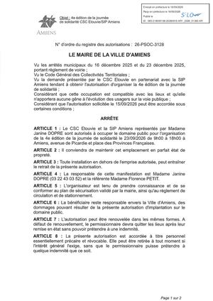 AR1 2026 01383 4e Edition Journée De Solidarité CSC ETOUVIE SIP AMIENS Publiée Le 18 09 2026