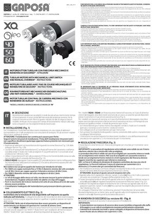 Notice Gaposa Moteur Tubulaire Xq P Ml