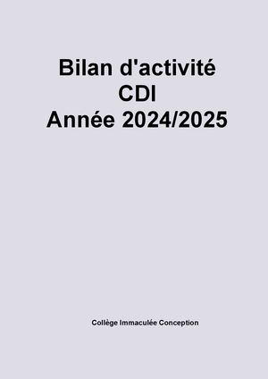 Bilan activité 2024-2025