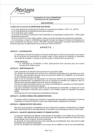 Ar26st229 Av Portant Permis De Stationnement Rue Stofflet Du18 09 Au 21 09 2026