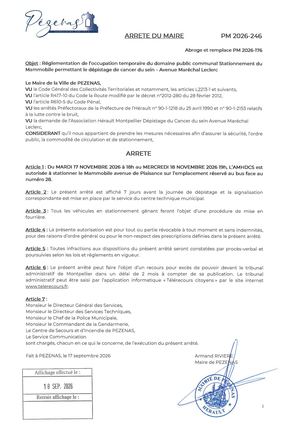 Arrêtés 18 09 2026