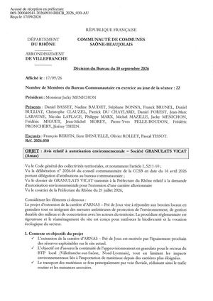 DECB 2026 030 TPN Décision Bureau Avis CCSB Projet GRANULATS