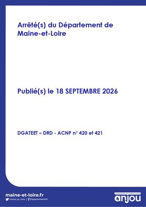 18 Septembre 2026 - Arrêtés Acnp 420 421