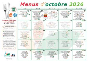 Menus octobre écoles