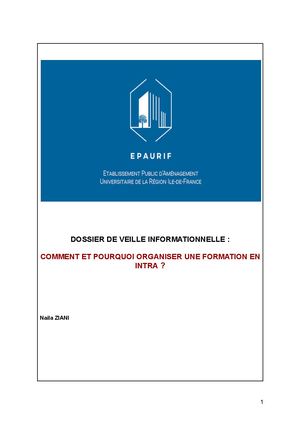 Dossier De Veille Informationnelle