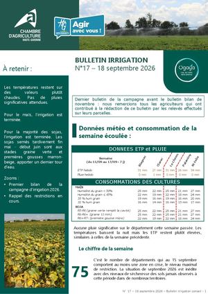 Bulletin Irrigation n°17