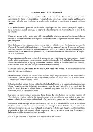 Ginsburh Meditacion Judia