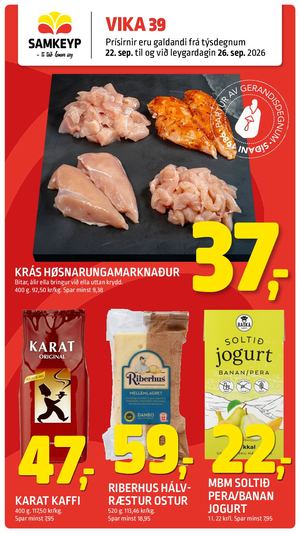 Samkeyp tilboðsblað vika 39 2026