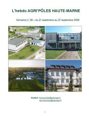 L'hebdo Agri'pôles 39 21 Sept Au 27 Sept