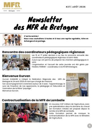 Newsletter 27 MFR Bretagne