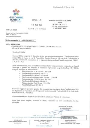 DEL 117 2026 - ANNEXE 1 GARANTIE EMPRUNT ESSONNE HABITAT CONSTRUCTION LOGEMENTS CROIX BOISSEE