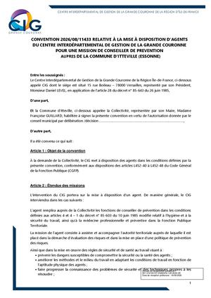 DEL 120 2026- Annexe 1 Convention Relative à La Mise à Disposition D’un Conseiller Prevention