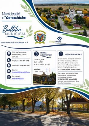 Bulletin municipal d'Yamachiche - Septembre 2026