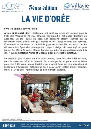 La Vie D'Orée Gazette #5 Sept 2026