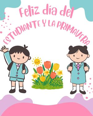 Post De Instagram Día Del Estudiante Infantil Rosa Y Verde
