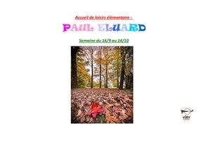 Planning élémentaire Eluard septembre octobre 2026