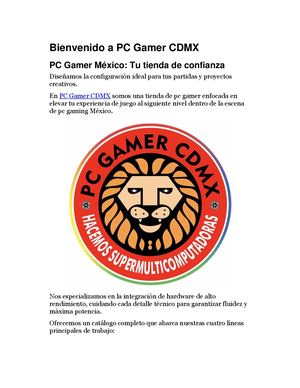 Bienvenido A Pc Gamer Cdmx