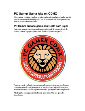 Pc Gamer Gama Alta En Cdmx