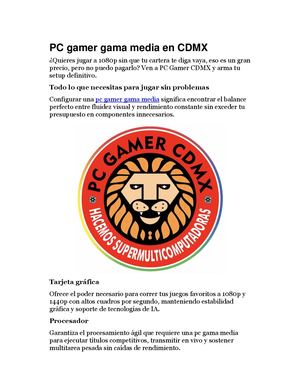 Pc Gamer Gama Media En Cdmx