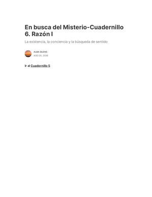 En Busca Del Misterio Cuadernillo 6 Razón I