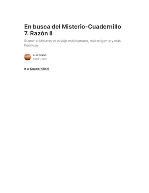 En Busca Del Misterio Cuadernillo 7 Razón Ii