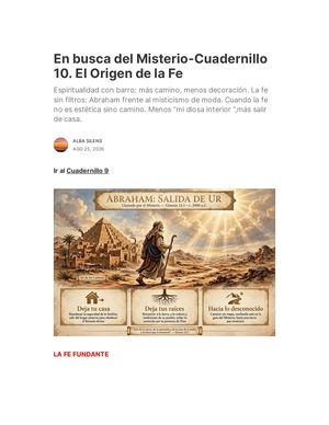 En Busca Del Misterio Cuadernillo 10 El Origen De La Fe