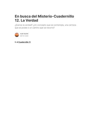 En Busca Del Misterio Cuadernillo 12 La Verdad