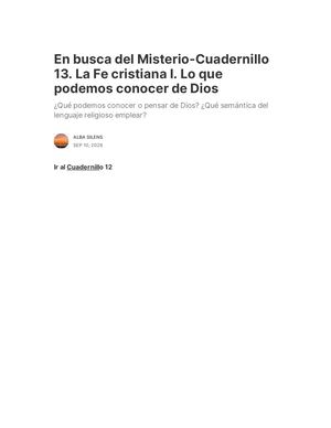 En Busca Del Misterio Cuadernillo 13 La Fe Cristiana I Lo Que Podemos Conocer De Dios