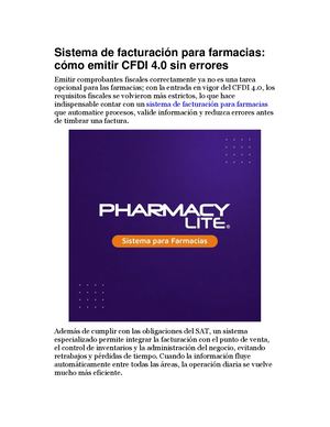 Sistema de facturación para farmacias: cómo emitir CFDI 4.0 sin errores