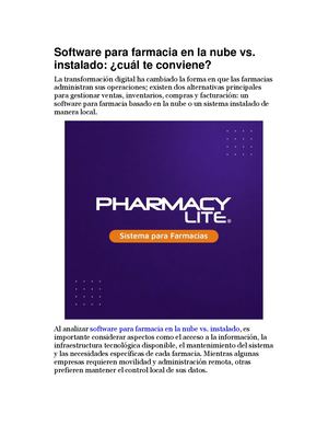 Software para farmacia en la nube vs. instalado: ¿cuál te conviene?