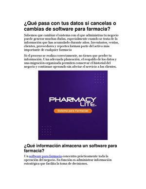 Qué Pasa Con Tus Datos Si Cancelas O Cambias De Software Para Farmacia