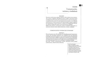 Comunicacion Turismo Y Ciudadania