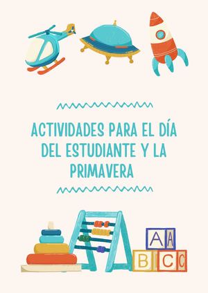Portada De Revista Cuaderno De Actividades Infantil Azul