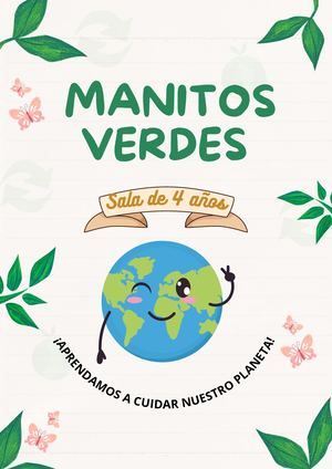 Documento A4 Portada Propuesta Proyecto Reciclaje Ilustrado Verde