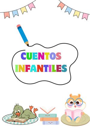 Documento A4 Portada De Libro Cuentos Infantiles Ilustrado Azul