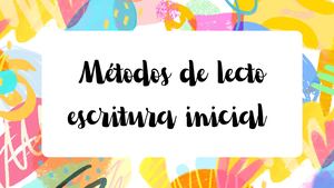 METODOS DE LA LECTOESCRITURA