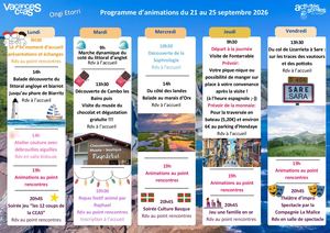 Prog Du 21 Au 25 Septembre