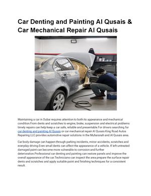 Car Denting And Painting Al Qusais & Car Mechanical Repair Al Qusais