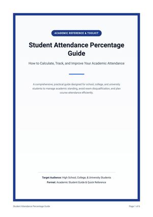 Student Attendance Percentage Guide
